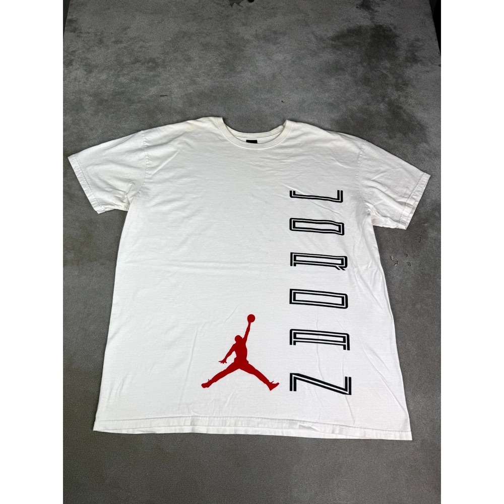 Air Jordan T-Shirt Mens 3XL White Graphic Jumpman Logo Spell Out Cotton Casual